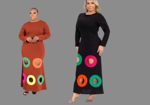 Maxi Dress with Large Circles