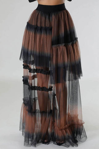 Tulle Skirt- Coffee and Black Maxi