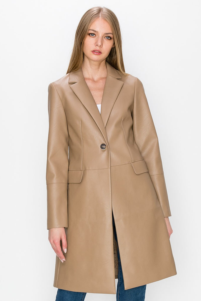 Coco Leather Trench Coat