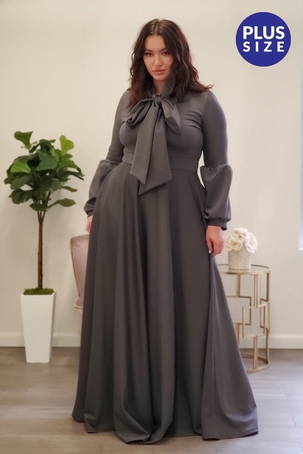 Charcoal Grey Maxi Dress, PLUS Only. – Ruby Red Glass Slipper Boutique