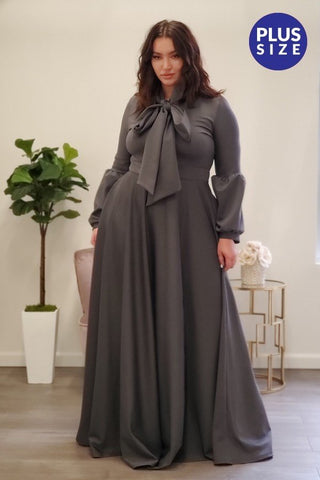 Charcoal Grey Maxi Dress, PLUS Size Only.
